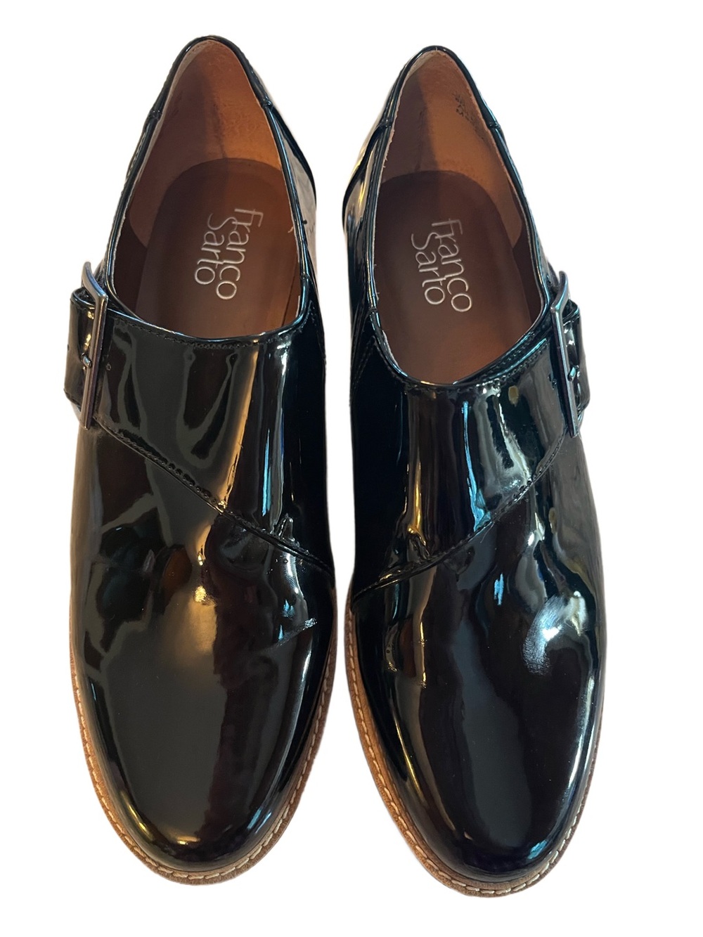 Franco Sarto black patent leather shoes.